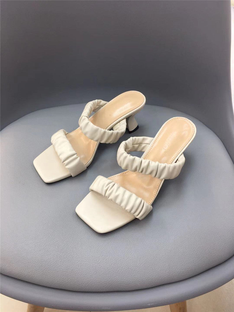 Kvinders Sandaler med Tyk Mellemhøj Hæl og Rem