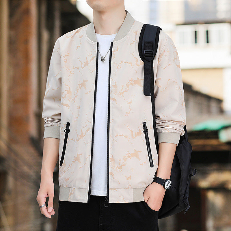 Men's Jacket Casual Baseball Uniform Pilot Zipper Jacket