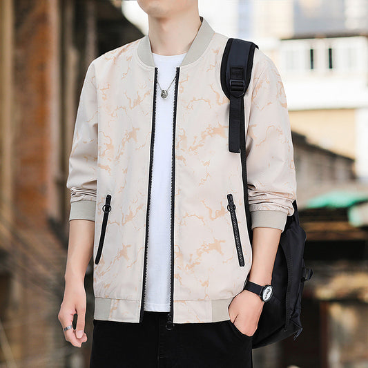 Men's Jacket Casual Baseball Uniform Pilot Zipper Jacket