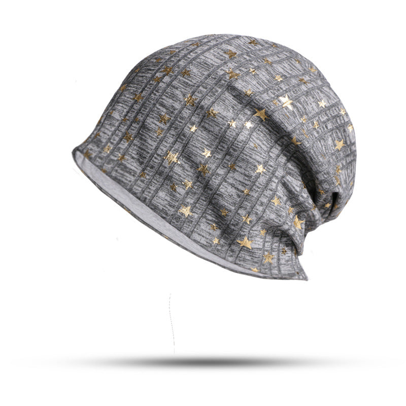 Women's Bronzing Five-pointed Star Pullover Knitted Wool Hat