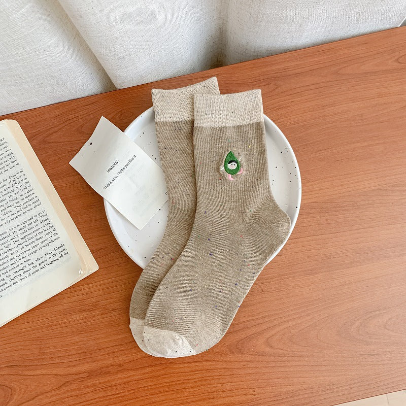 Trendy Color-Block Long Socks For Spring And Autumn