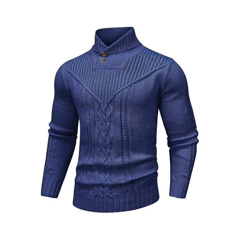 Stand Collar Classic Twisted Pullover Sweater