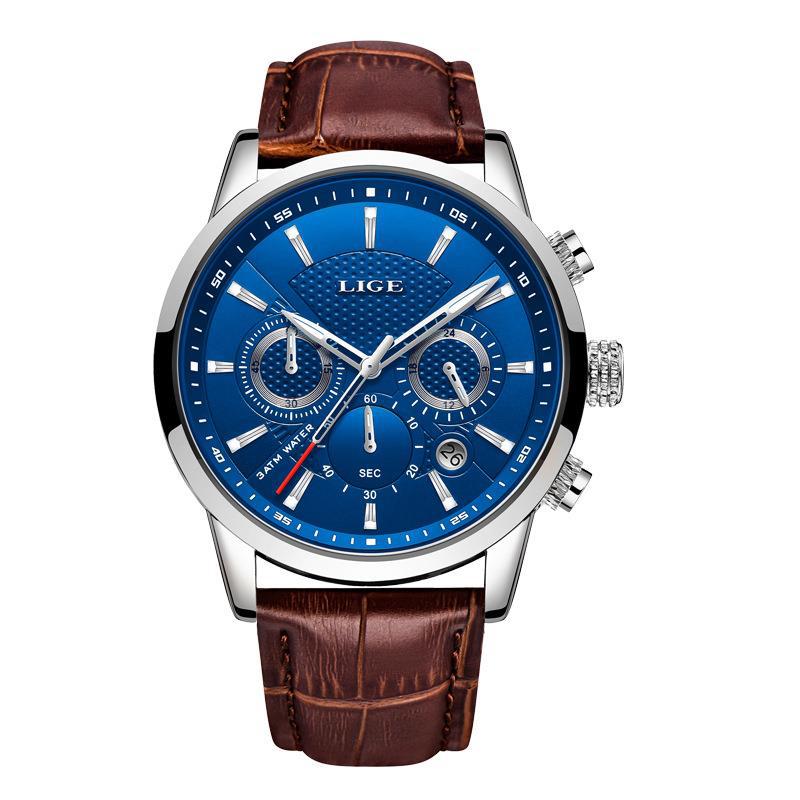 Men's Sports Quartz Watch Waterproof Steel Belt