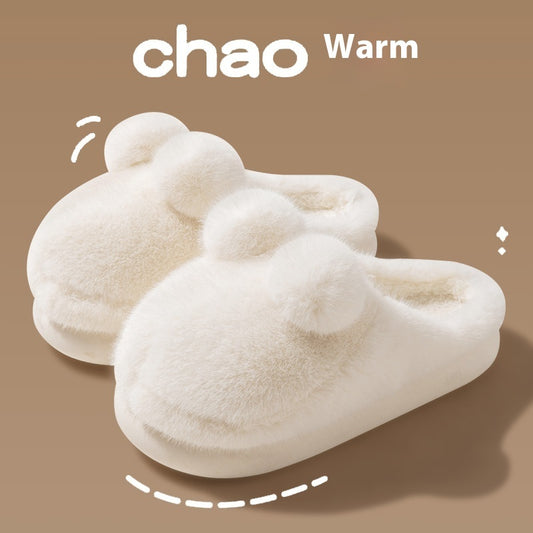 Cute Rabbit Indoor Home With Velvet Warmth Baotou EVA Anti Slip Slippers