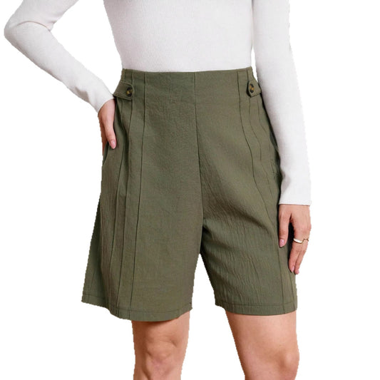 Women's Cotton-Linen Texture Casual Shorts