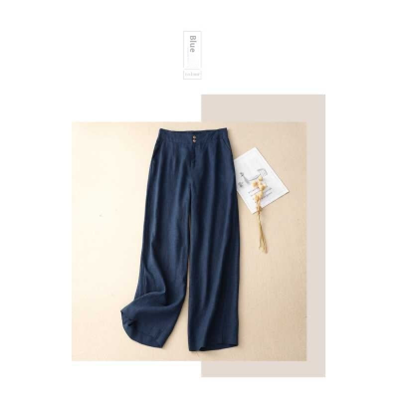 Summer Straight-leg Pants Slimming Versatile Women's Pants Linen Pants