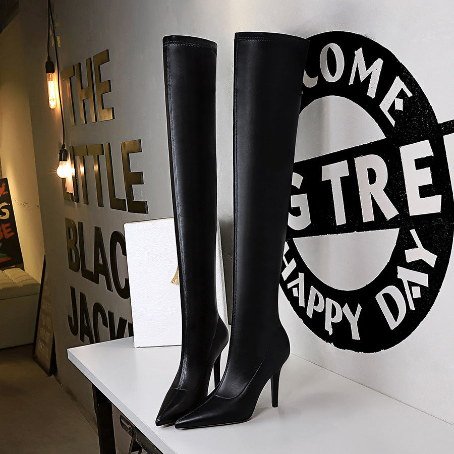 Skinny High-heeled Pointed Pedicure Stovepipe Over-the-knee Boots