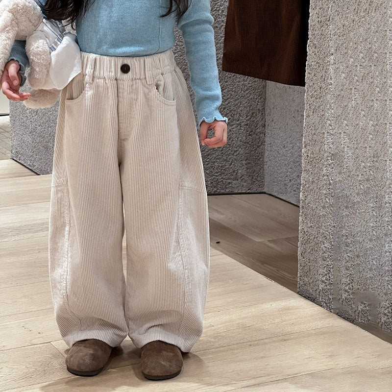 Emobeibei Kids Loose CasualAll-Cotton Pants