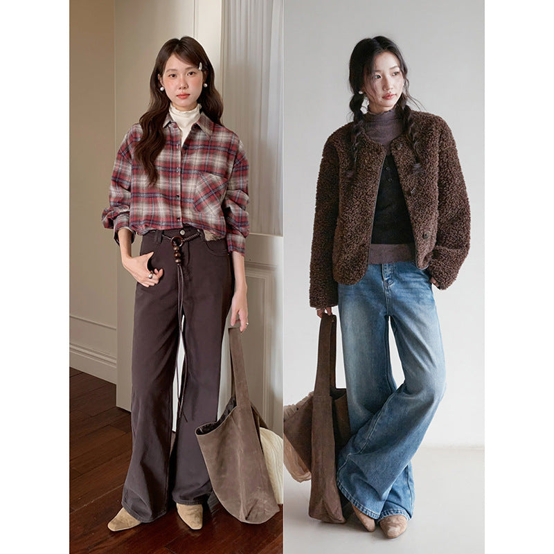 Womens Stylish Straight-leg Jeans With A Belt