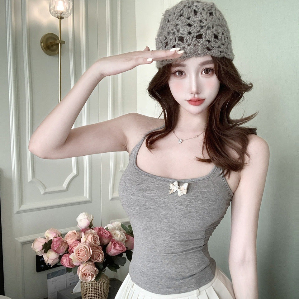 Strapless Form-fitting Backless Tank Top With Built-in Chest Pads For A Slimming Secure Fit