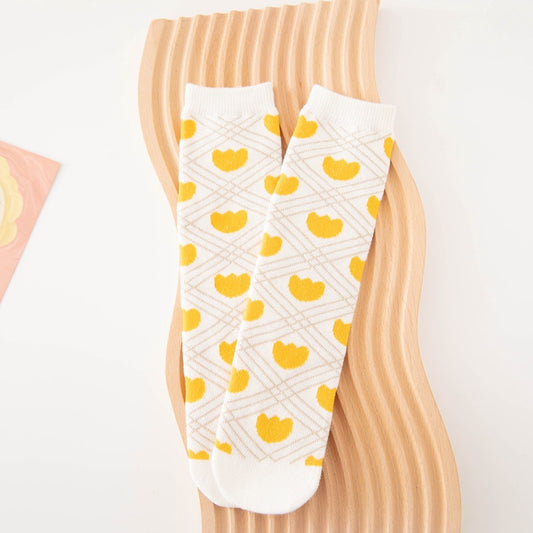 Long Tube High-end Floral Female Treasure Trendy Socks In Idyllic Style