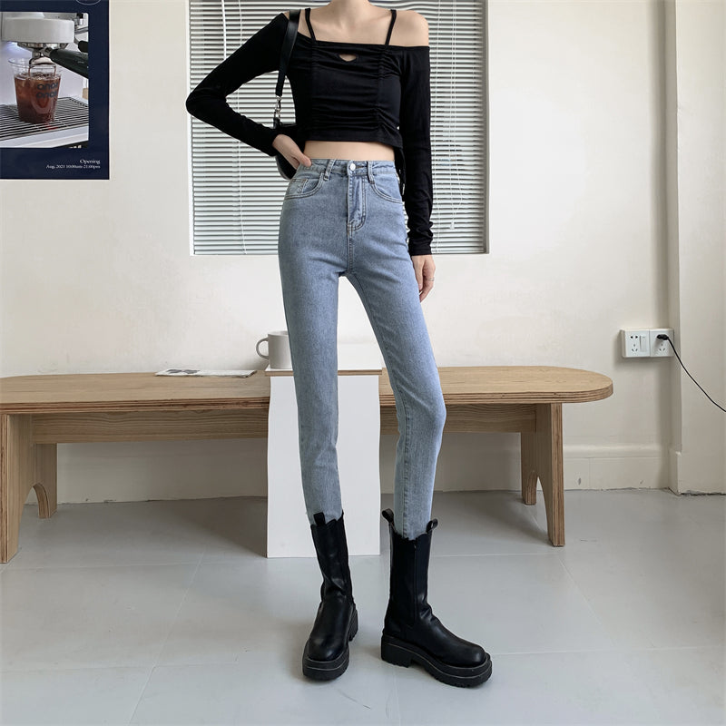 Dame Stretch Skinny Højtaljede Jeans