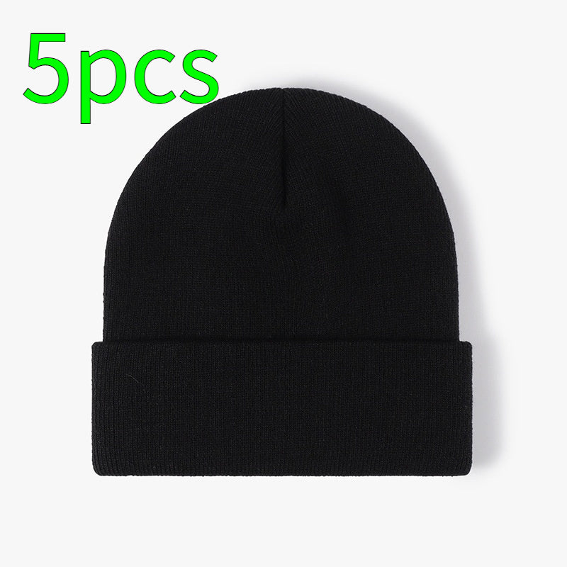 Autumn And Winter Light Board Warm Thickened Double-layer Simplicity Women's Knitted Hat