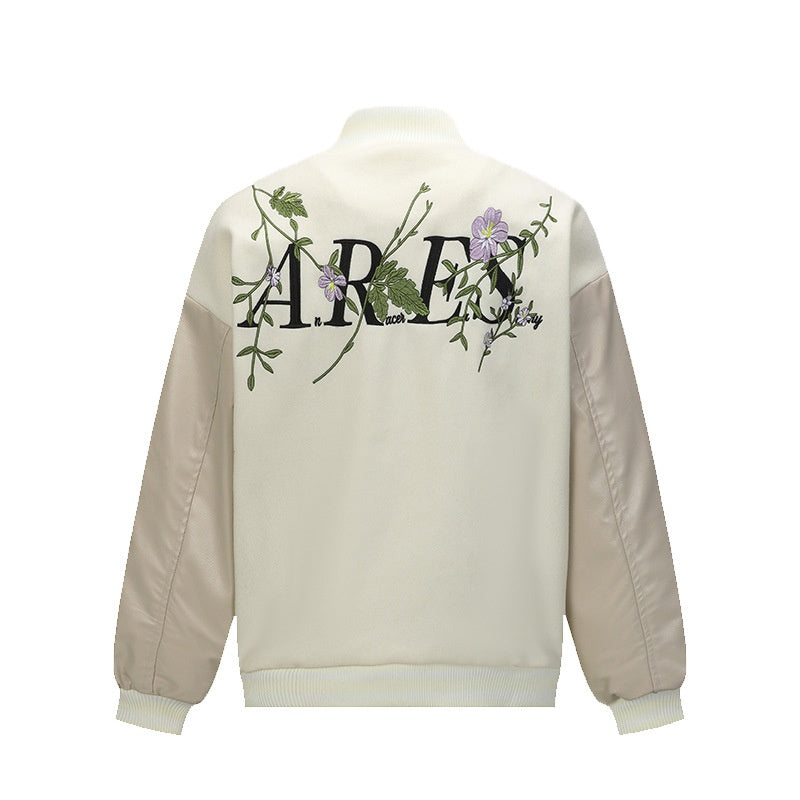 Men's American Retro Plant Flower Embroidered Coat