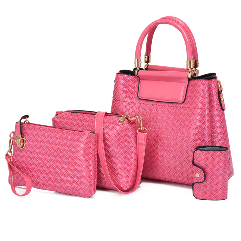 Fashion Embossed Four-piece Cover Mother Bag With Large Capacity