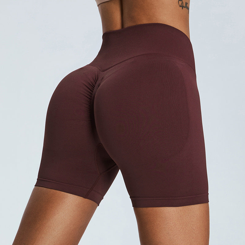 Seamless Yoga Shorts Women's Three-point High Waist