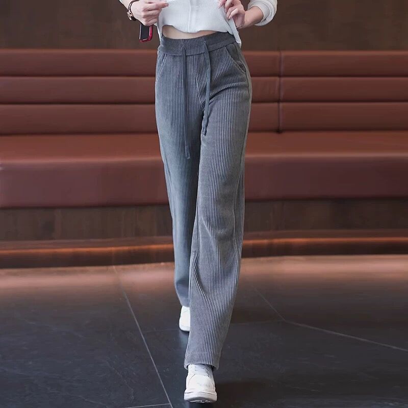 Women's Wide-leg Pants Autumn And Winter New High Waist Drooping Straight Thickening Pants
