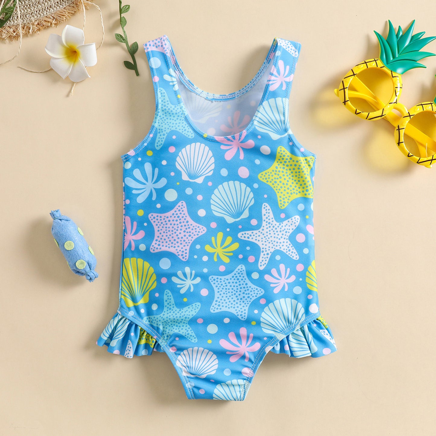 Women's Shell-printed One-piece Swimsuit For Hot Springs And Beaches