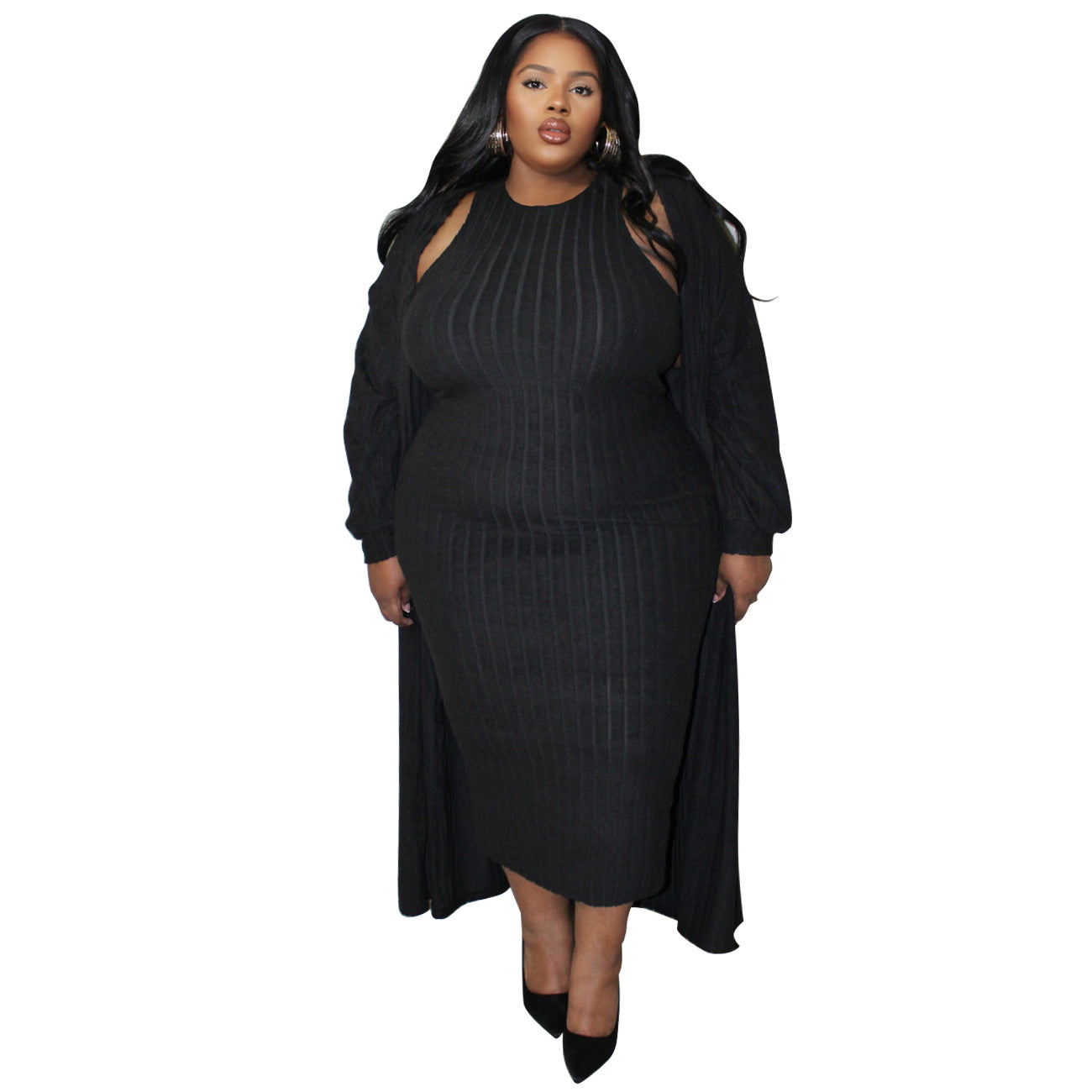 Casual Fashion Long Sleeve Coat Two-piece Suit