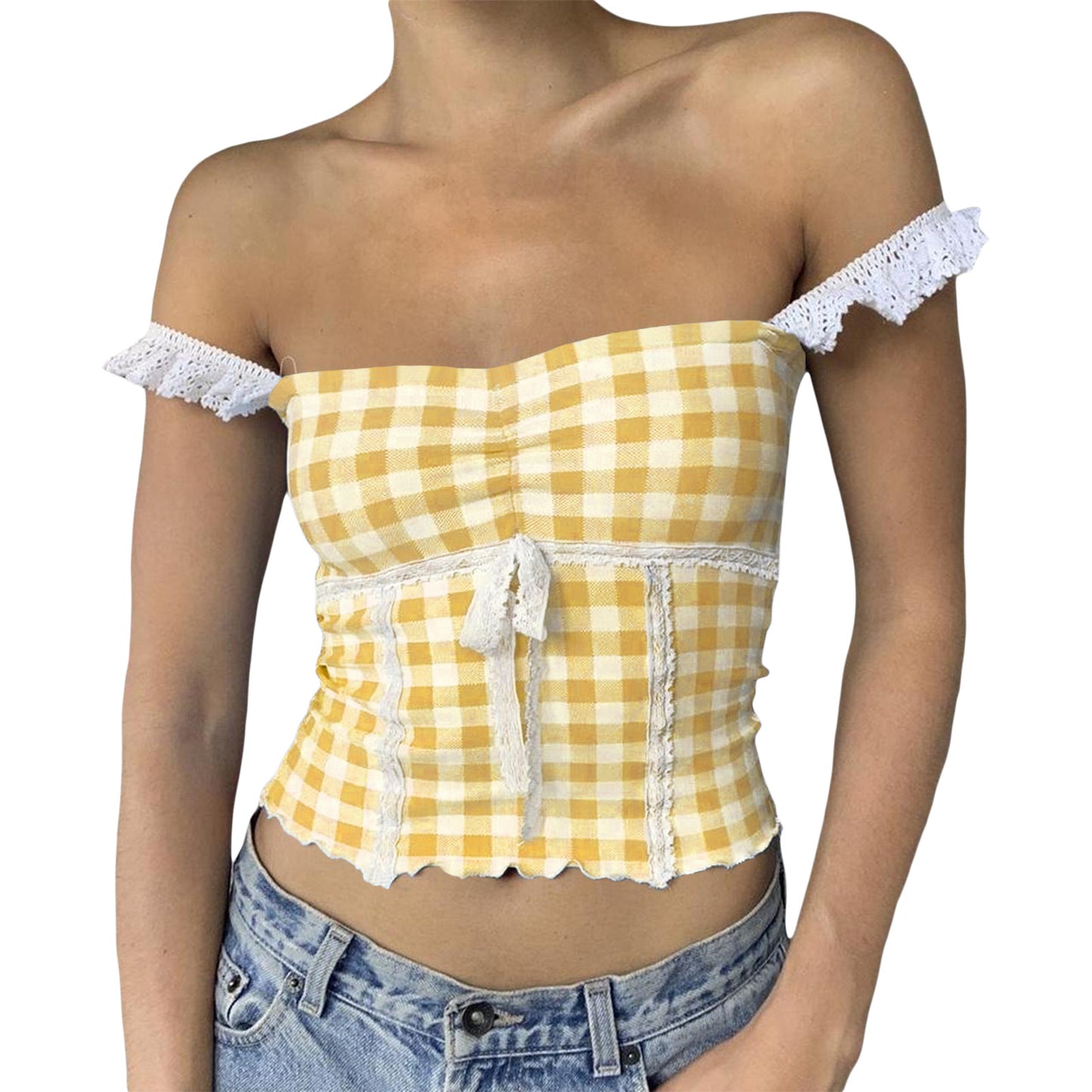 Stitching Lace Small Sling Age-reducing Slim Vest