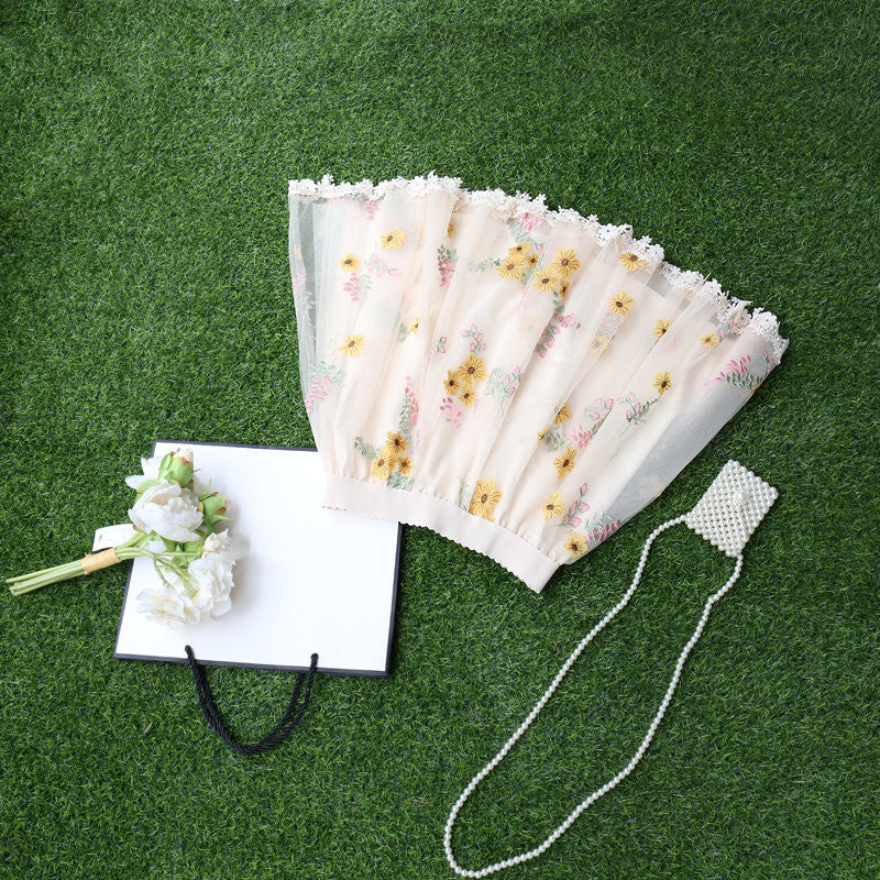 Kvindemode Enkel Blonde Tre-dimensionel Blomster Kort Nederdel