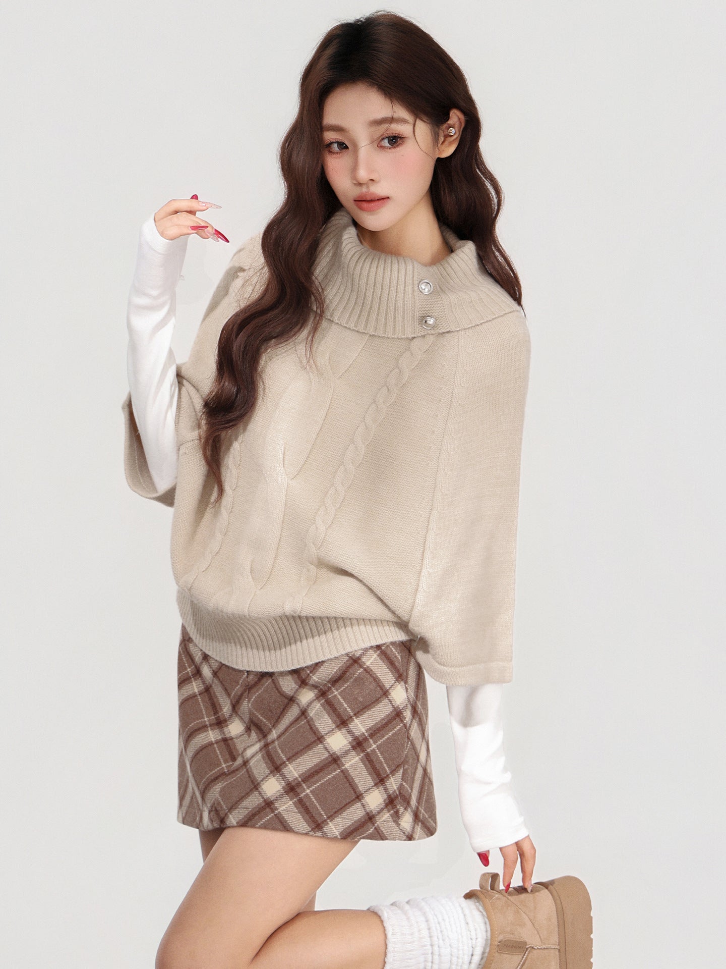 Women's High-neck Short-sleeve Sweater