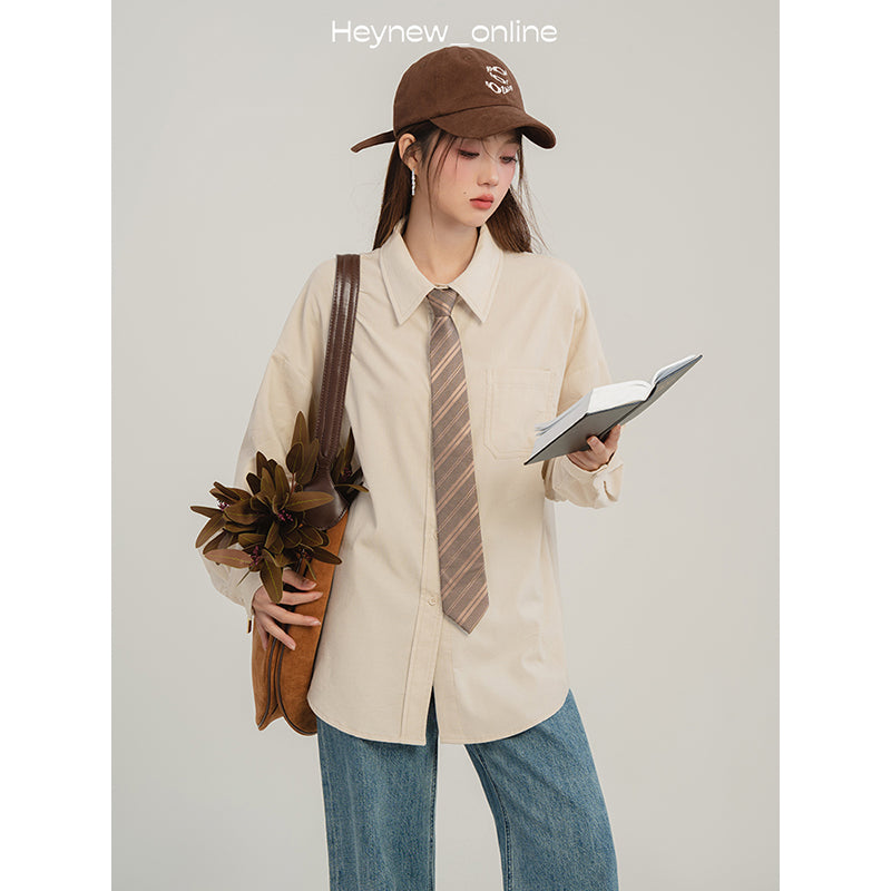 Solid Color Shirt For Women Casual Fashion All-matching