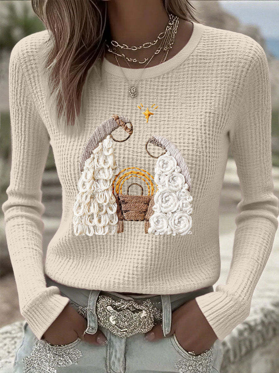 3D Digital Print Women's Casual Loose Fashion Waffle Clothing