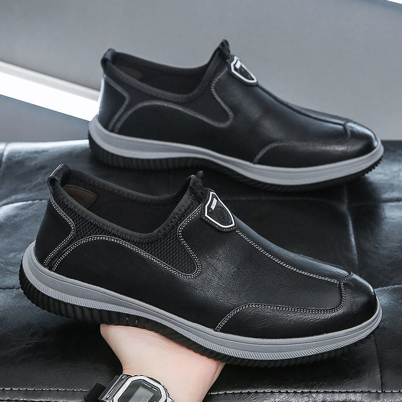 Mens Soft Leather Business-Casual British-Style Breathable Leather Shoes