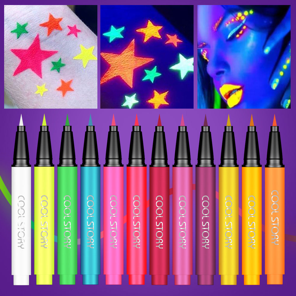 12 Colors Fluorescent Color Eyeliner Suit Matte