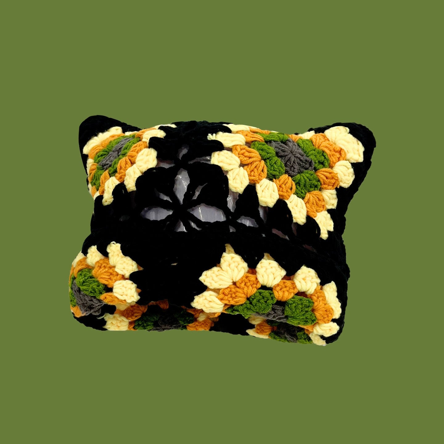 New Cat Ear Mosaic Knitted Hat Children