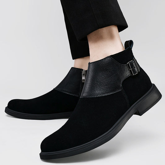 High-top British-style Leather Zip-up Ankle Boots