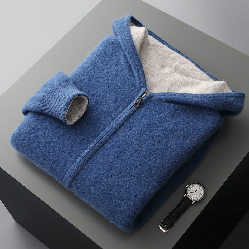 New Color-block Design Knitted Men's Jacket