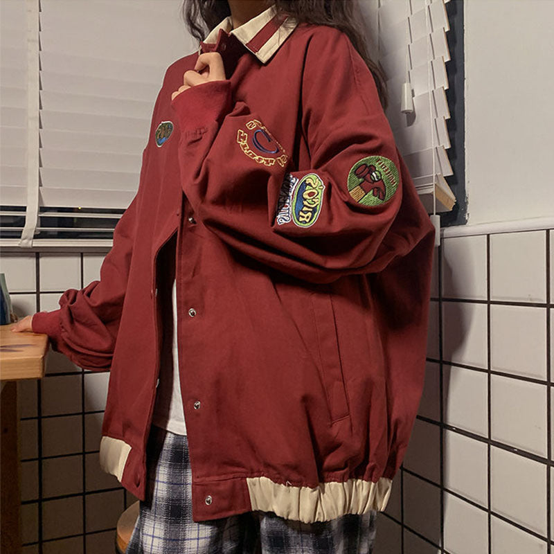 Fashion Loose Couple Outfit Baseball Uniform