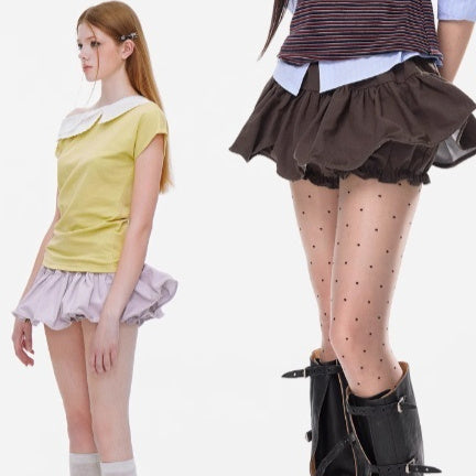 Retro Low Waisted Pleated Flower Bud Ballet Ruffle Skirt