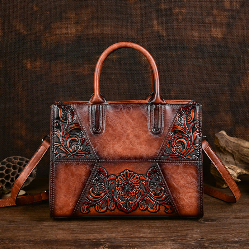 New Embossed Patchwork Womens Bag With Large Capacity