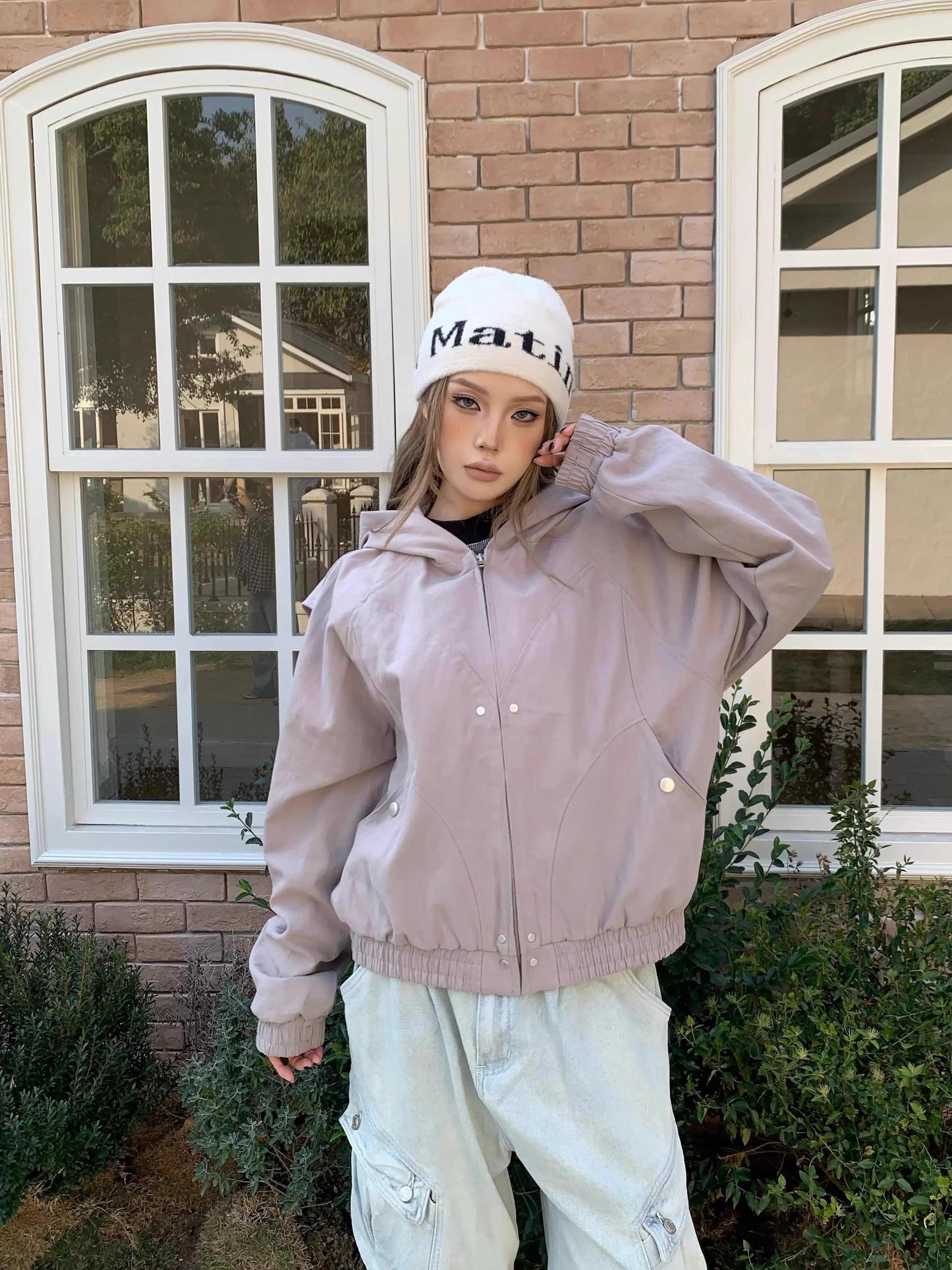 Couple Long Sleeve Hooded Overalls Jacket