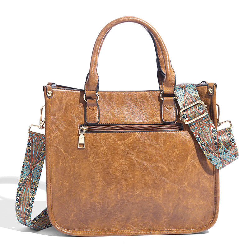 Soft Leather Large Capacity Crossbody Shoulder Tote Bag