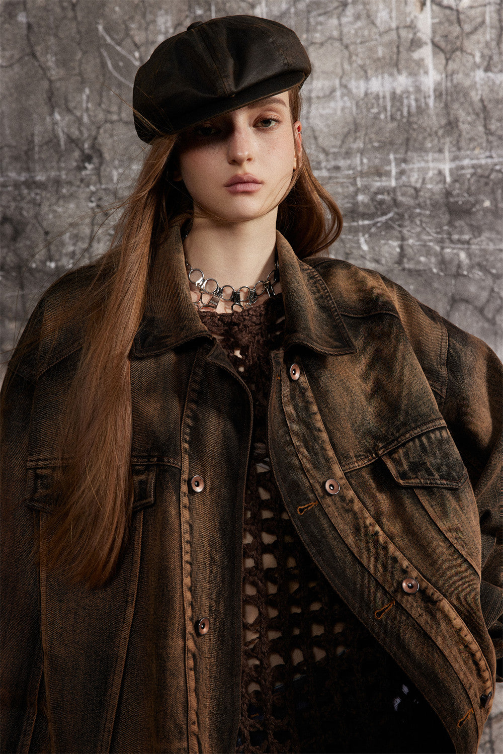 Punk Waste Soil Tie-dye Do The Old Cowboy Coat