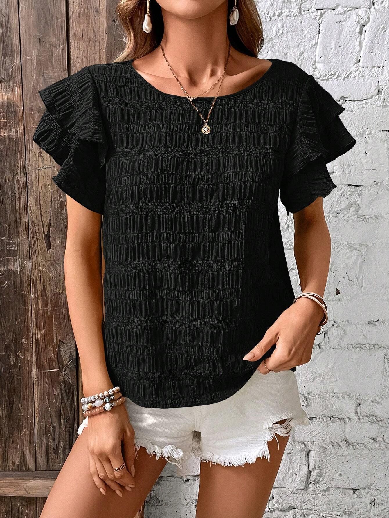Women's Elegant Crew-neck Pullover T-shirt