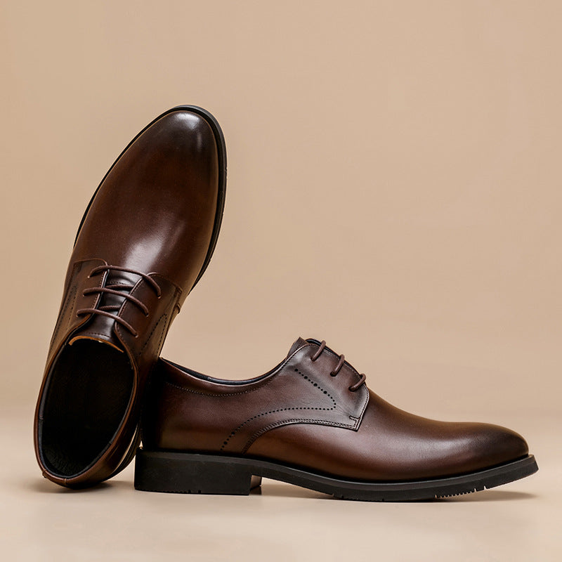 Men's Leather Top Layer Cowhide British Style Leather Shoes