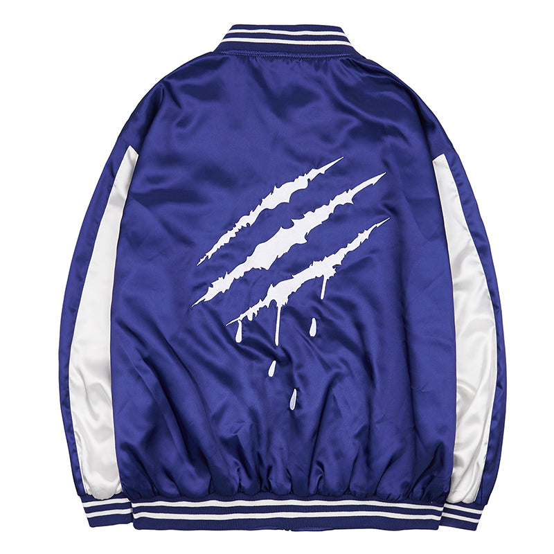 Men's Casual Scratch Badge Baseball Jacket