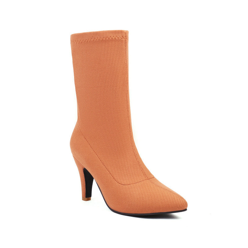 Pointed-toe Stylish Stiletto Heels With A Sophisticated Boot Design For Women