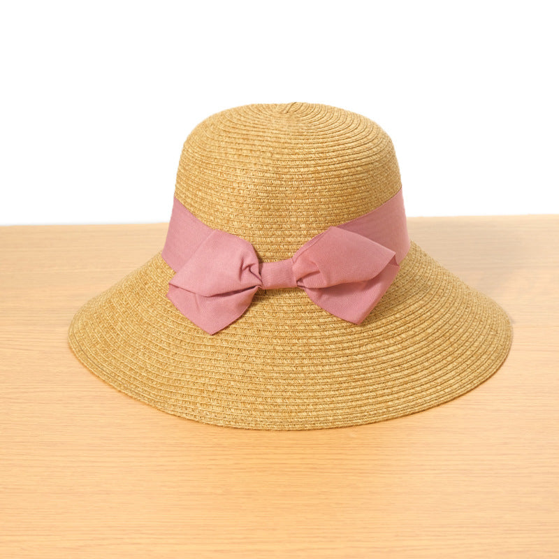 Foldable Bow Shading Beach Sun Protection Straw Hat