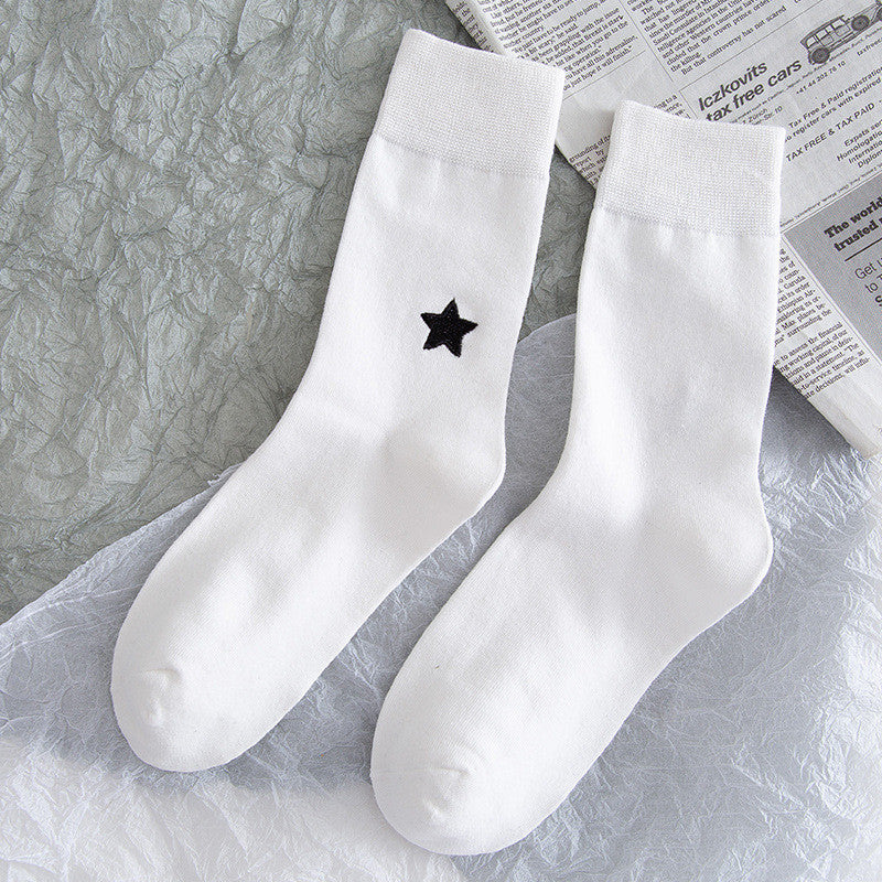 Stars And Moon Pure Color High-top Stockings Jk Socks Tide Socks