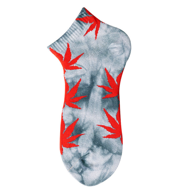 Tie-dye Shallow Cotton Boat Socks