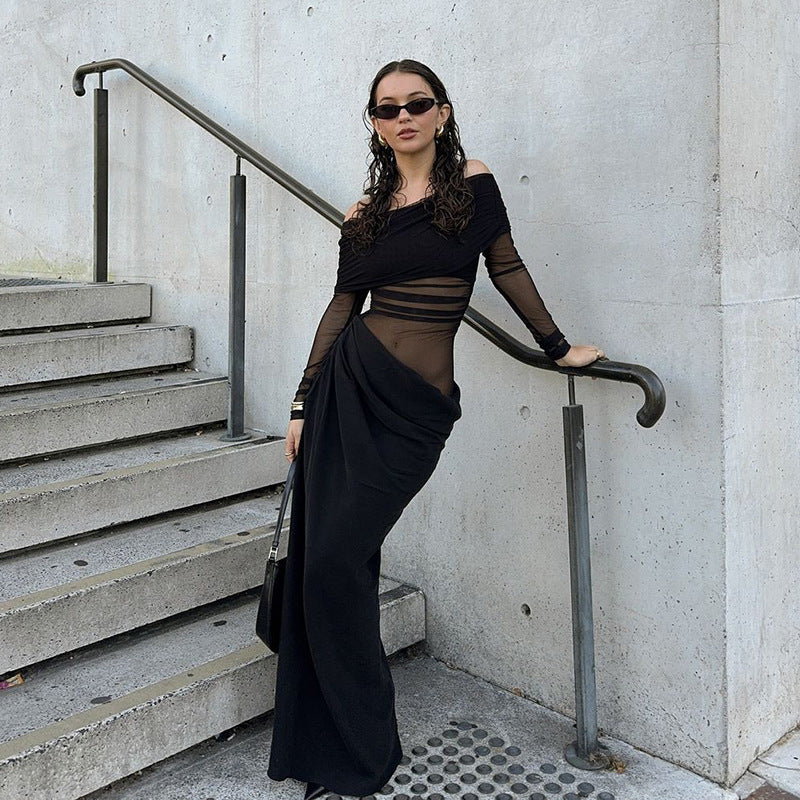 Seamless, Figure-flattering Tube Top Long-sleeve Dress