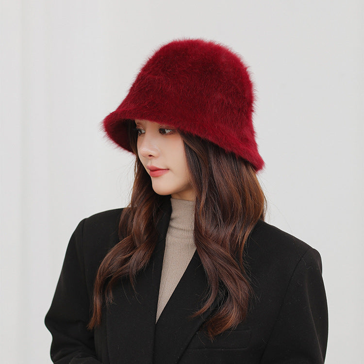 Rabbit Hair Bucket Fashionable Warm Hat