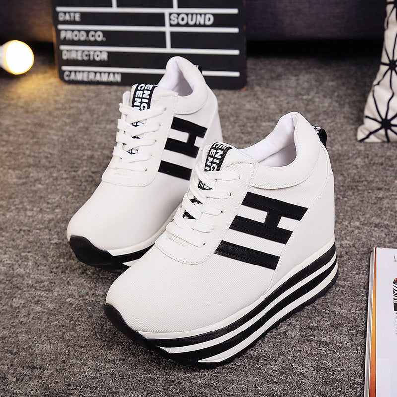 Women's Casual Shoes With Increased Height In Frosted Suede