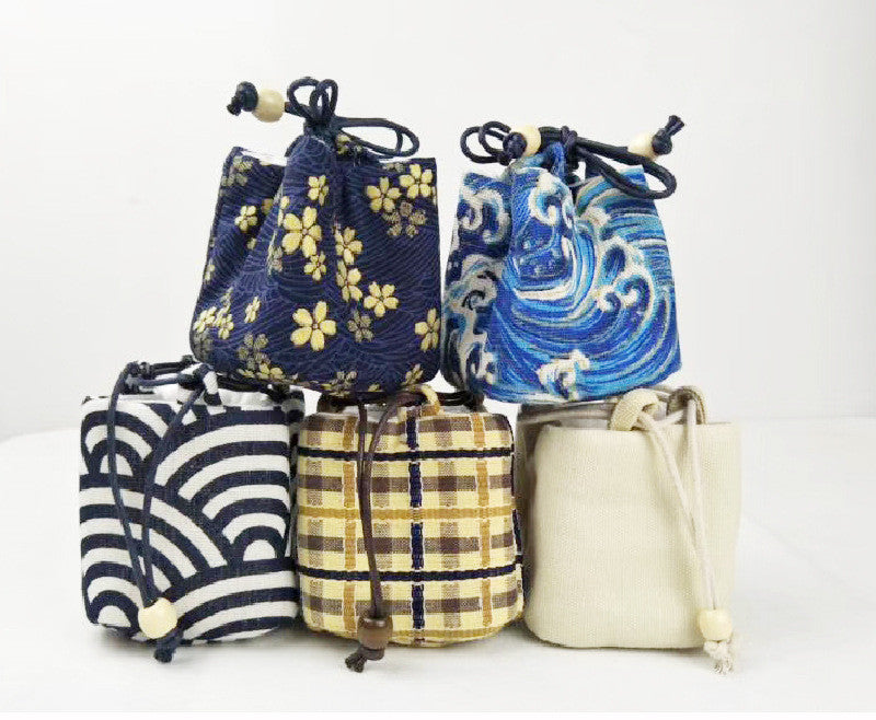 Ethnic Printed Splicing Cotton And Linen Tea Set Bag